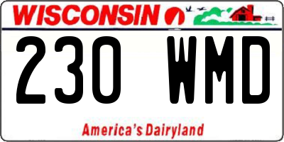 WI license plate 230WMD