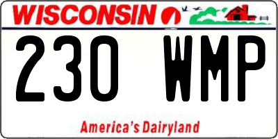 WI license plate 230WMP