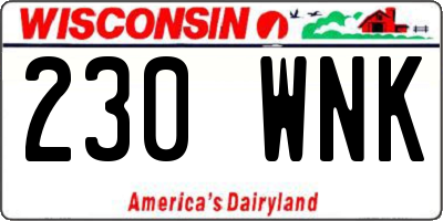 WI license plate 230WNK