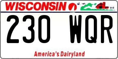 WI license plate 230WQR