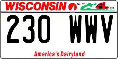 WI license plate 230WWV