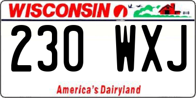 WI license plate 230WXJ