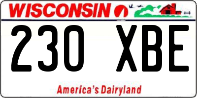 WI license plate 230XBE