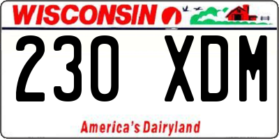 WI license plate 230XDM