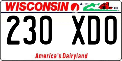 WI license plate 230XDO
