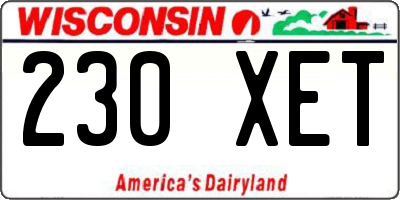 WI license plate 230XET