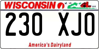 WI license plate 230XJO