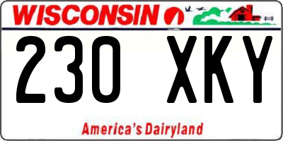 WI license plate 230XKY