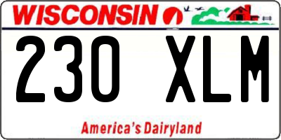 WI license plate 230XLM