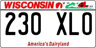 WI license plate 230XLO