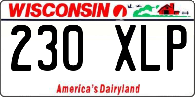 WI license plate 230XLP