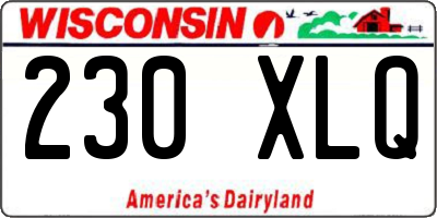 WI license plate 230XLQ