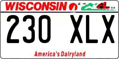 WI license plate 230XLX