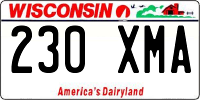 WI license plate 230XMA