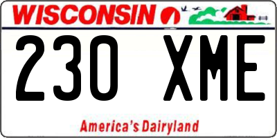 WI license plate 230XME