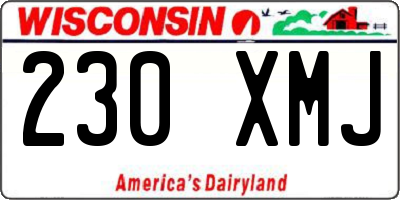 WI license plate 230XMJ