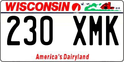 WI license plate 230XMK