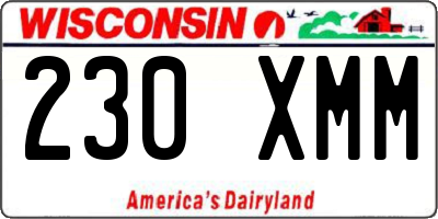 WI license plate 230XMM