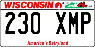 WI license plate 230XMP