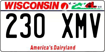 WI license plate 230XMV