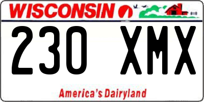 WI license plate 230XMX