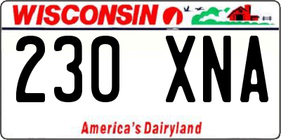 WI license plate 230XNA