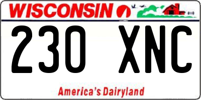 WI license plate 230XNC