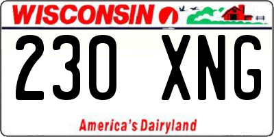 WI license plate 230XNG