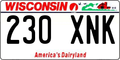 WI license plate 230XNK