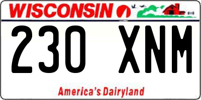 WI license plate 230XNM