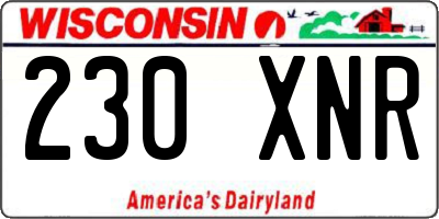 WI license plate 230XNR