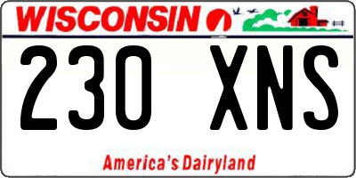 WI license plate 230XNS