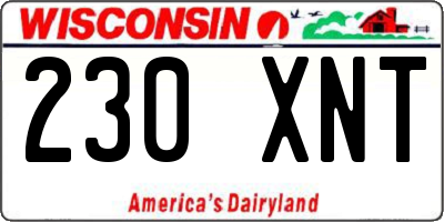WI license plate 230XNT