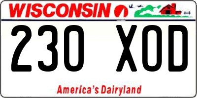 WI license plate 230XOD