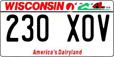 WI license plate 230XOV