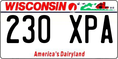 WI license plate 230XPA