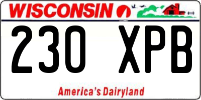 WI license plate 230XPB