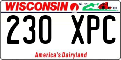 WI license plate 230XPC