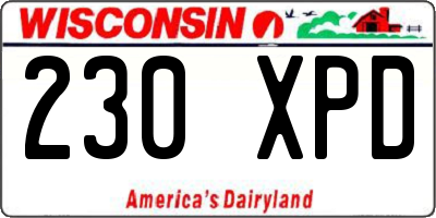WI license plate 230XPD