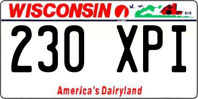 WI license plate 230XPI