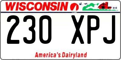 WI license plate 230XPJ