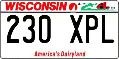 WI license plate 230XPL