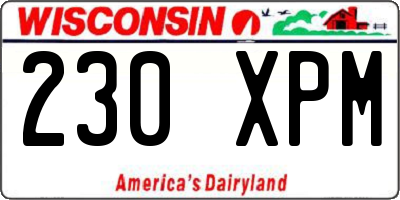 WI license plate 230XPM