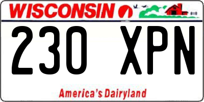 WI license plate 230XPN