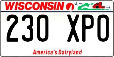 WI license plate 230XPO