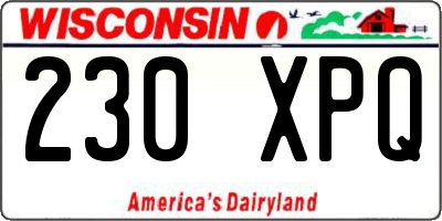 WI license plate 230XPQ
