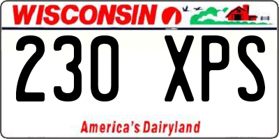 WI license plate 230XPS