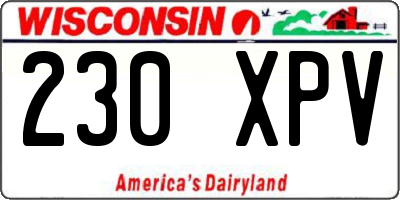WI license plate 230XPV