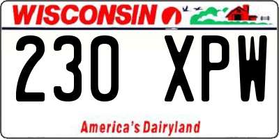 WI license plate 230XPW