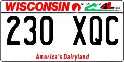 WI license plate 230XQC